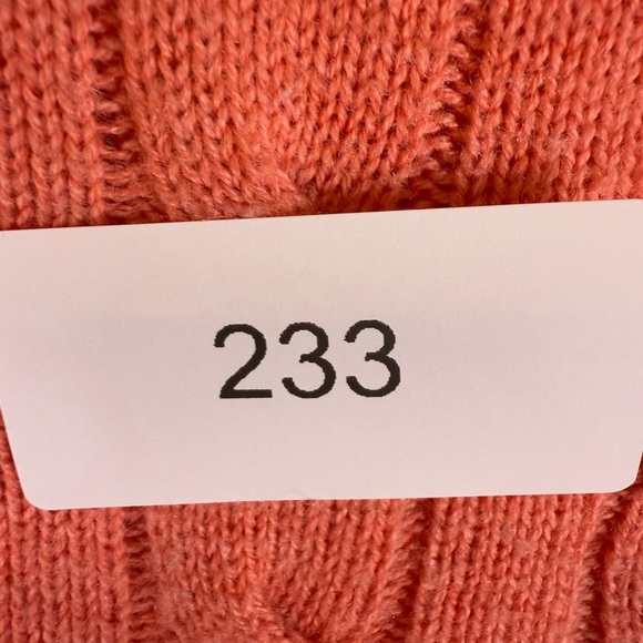 Talbots lambswool blend coral cable knit sweater size large preowned - Picture 10 of 10